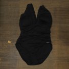 NWT Michael by Michael Kors Plus Size Keyhole Tummy-Control One-Piece Swimsuit 24W Black
