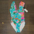 NEW Carmen Marc Valvo Womens Scarf Tie-Front One-Piece Swimsuit C2M439 Multicolor 10