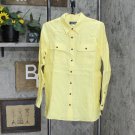 Lands' End Women's Linen Button Front Utility Tunic Top 516607 Yellow XS Tall