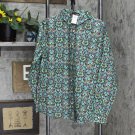NWT Lands' End Womens Long Sleeve Patterned Dress Shirt 484704 12 Tall Burn Brown Floral