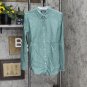 Lands' End Womens Long Sleeve Jacquard Button Up Shirt 516587-Sample L Tall Eucalyptus Geo Green