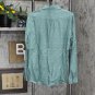 Lands' End Womens Long Sleeve Jacquard Button Up Shirt 516587-Sample L Tall Eucalyptus Geo Green