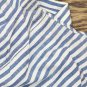Lands' End Roll Tab Long Sleeve Cotton Button Up Shirt Top 516560-Sample M Tall White Blue Stripe