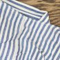 Lands' End Roll Tab Long Sleeve Cotton Button Up Shirt Top 516560-Sample M Tall White Blue Stripe