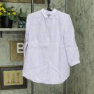 Lands' End Womens Linen 3/4 Sleeve Button Up Shirt 516804-Sample 4 Tall Lavender Cloud Purple