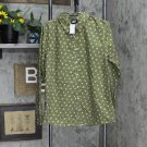 NWT Lands' End Womens Long Sleeve Patterned Dress Shirt 484704 14 Tall Willow Floral Green