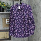 NWT Lands' End Womens Long Sleeve Patterned Dress Shirt 484704 22W Blackberry Purple Floral