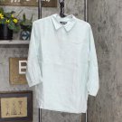Lands' End Womens 3/4 Sleeve Linen Pullover Shirt 525643-Sample 1X Tall Aqua Breeze Blue