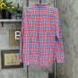Lands' End Sleeve Cotton 2 Pocket Button Up Shirt 525786-Sample 1X Tall Washed Indigo / Red Plaid