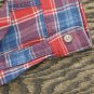 Lands' End Sleeve Cotton 2 Pocket Button Up Shirt 525786-Sample 1X Tall Washed Indigo / Red Plaid