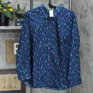 NWT Lands' End Womens Long Sleeve Patterned Dress Shirt 484704 14 Tall Tree Holiday Blue