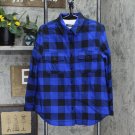 Lands' End Womens Long Sleeve Sherpa Lined Flannel Shirt 504469-Sample Small Tall Blue / Black Check