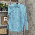 Lands' End Womens Long Sleeve Corduroy Button Up Shirt 504316-Sample 2 Tall Evening Shore Blue