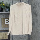 Lands' End Womens Crepe 3/4 Sleeve Mock Neck Blouse 503279-Sample 4 Tall Opulent Pearl Brown