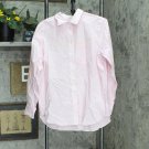 Lands' End Womens Long Sleeve Oxford Boyfriend Embroidered Shirt 5091651-Sample M Light Pink Sail