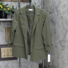NWT Calvin Klein Plus Size Padded Scuba-Crepe Open-Front Blazer X28JC639 22W Caper Green