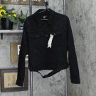 NWT Rubberband Stretch Women's Sherpa Denim Jacket JK20052-BLK XL Black