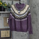 NWT Tommy Hilfiger Plus Size Half Snowflake Raglan Sweater W2XS0789 1X Aubergine Purple