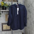 NWT Gloria Vanderbilt Women's Amanda Button-Front Shirt 30156537 XL Midnight Blue