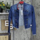 NWT Tommy Hilfiger Women's Frayed-Edge Denim Jacket J2RC2848 L Jack Denim Blue