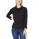Jones New York Womens Three Quarter Sleeve Knit Shirt 10814092 M Adriadic Black