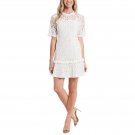Cece Womens Ruffle-Trimmed Lace Mini Dress 7060913 10 Soft Ecru White