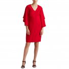 Lauren Ralph Lauren Womens Ruffle-Sleeve Cocktail Dress 253855211002 4 Red