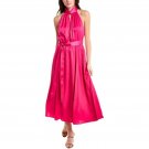 Anne Klein Womens Twisted Halter Midi Dress 10856173 14 Amaranth Pink
