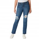 Gloria Vanderbilt Women's Slim-Fit Straight-Leg Distressed Jeans 49009871 10 Whisker Destruction Blu