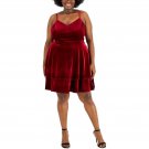 B. Darlin Womens Plus Lace Back Velvet Cocktail and Party Dress 1968808 20W Wine Red