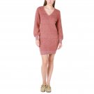 Black Tape Women's V-Neck Long-Sleeve Sweater Dress 16562484f764c9 S Dark Autumn Brown Orange
