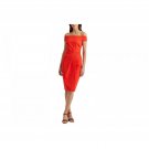 Lauren Ralph Lauren Womens Crepe Off-the-Shoulder Dress 253863510007 6 Tomato Red