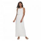 Nina Leonard Womens Solid Braided Maxi Dress L35550 M White