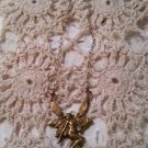 Victorian Looking Brass Necklace- used,brass, purple,fairy,chain