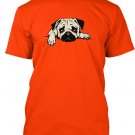 Men's Blank Orange Sad Dog Cotton T-shirt