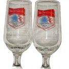 2 VINTAGE BUDWEISER 1984 OLYMPICS GLASSES GLASS SET