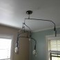 Black Hanging Mobile Ceiling light Fixture with 6 Lights and Beveled Glass Shades