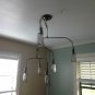 Black Hanging Mobile Ceiling light Fixture with 6 Lights and Beveled Glass Shades
