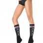 Knit Knee Socks with Side Skull Design