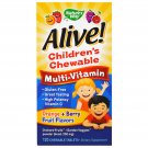 Nature's Way, Alive! Children's Chewable Multi-Vitamin, Orange + Berry Fruit Flavors, 120 Chewable