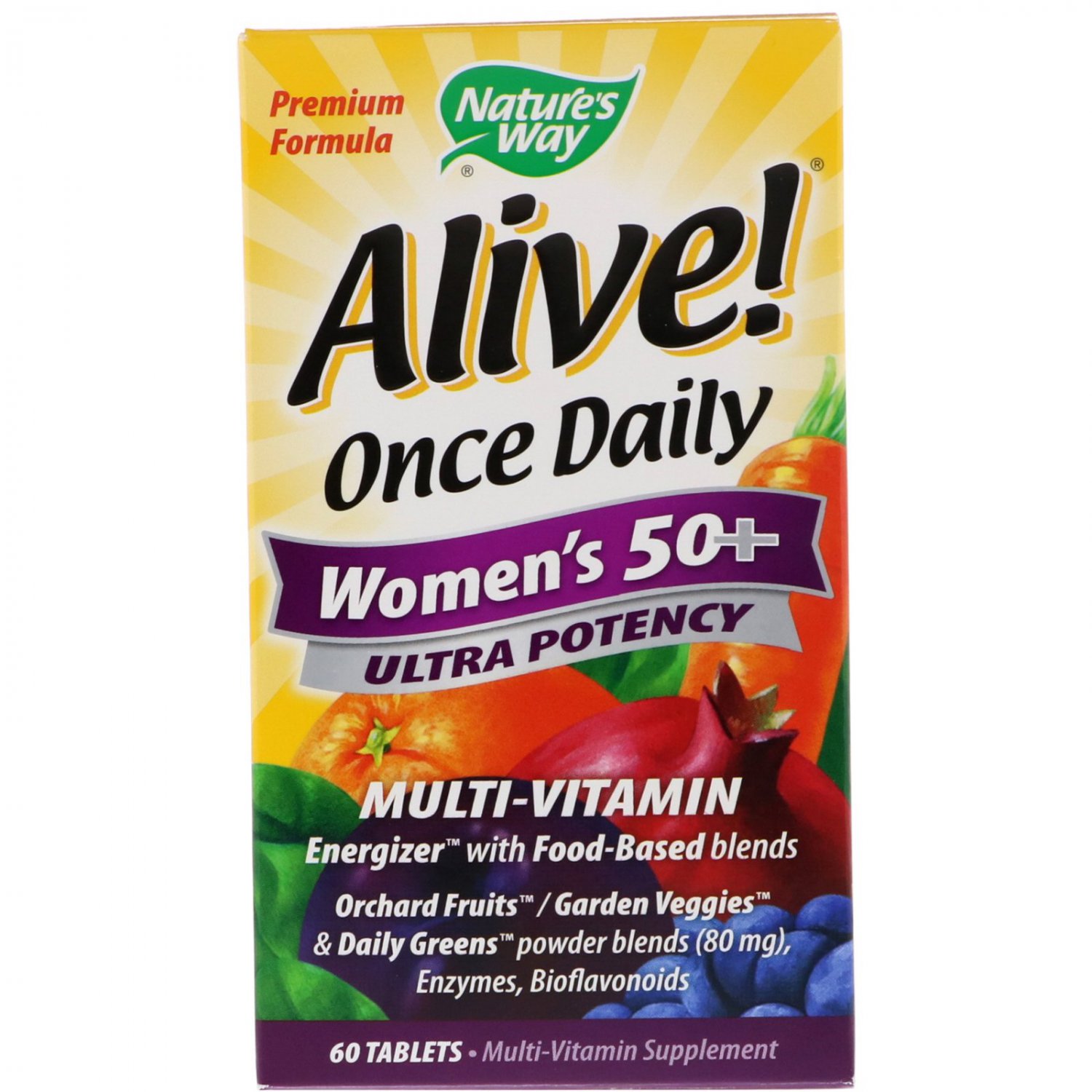 Nature's Way, Alive! Once Daily, Women's 50+ Multi-Vitamin, 60 Tablets