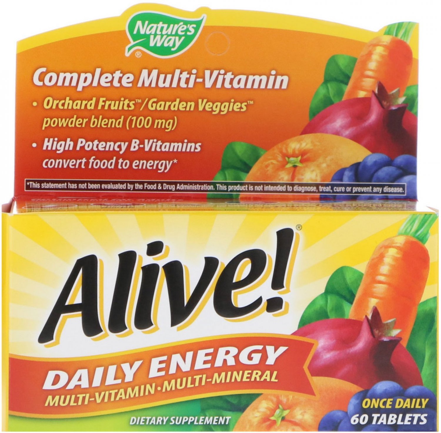 Nature's Way, Alive!, Daily Energy, Multivitamin-Multimineral, 60 Tablets