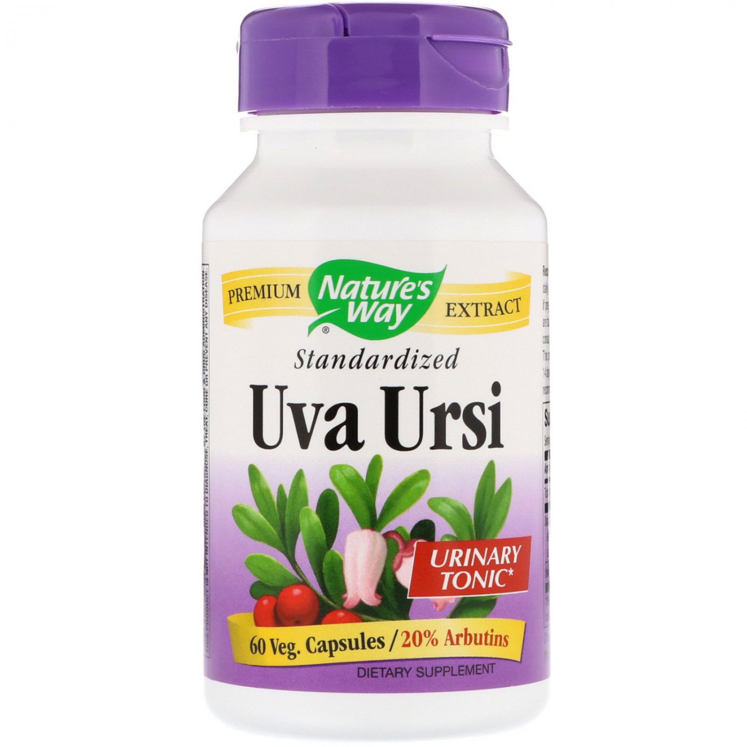 Nature's Way, Uva Ursi, Standardized, 60 Veg. Capsules
