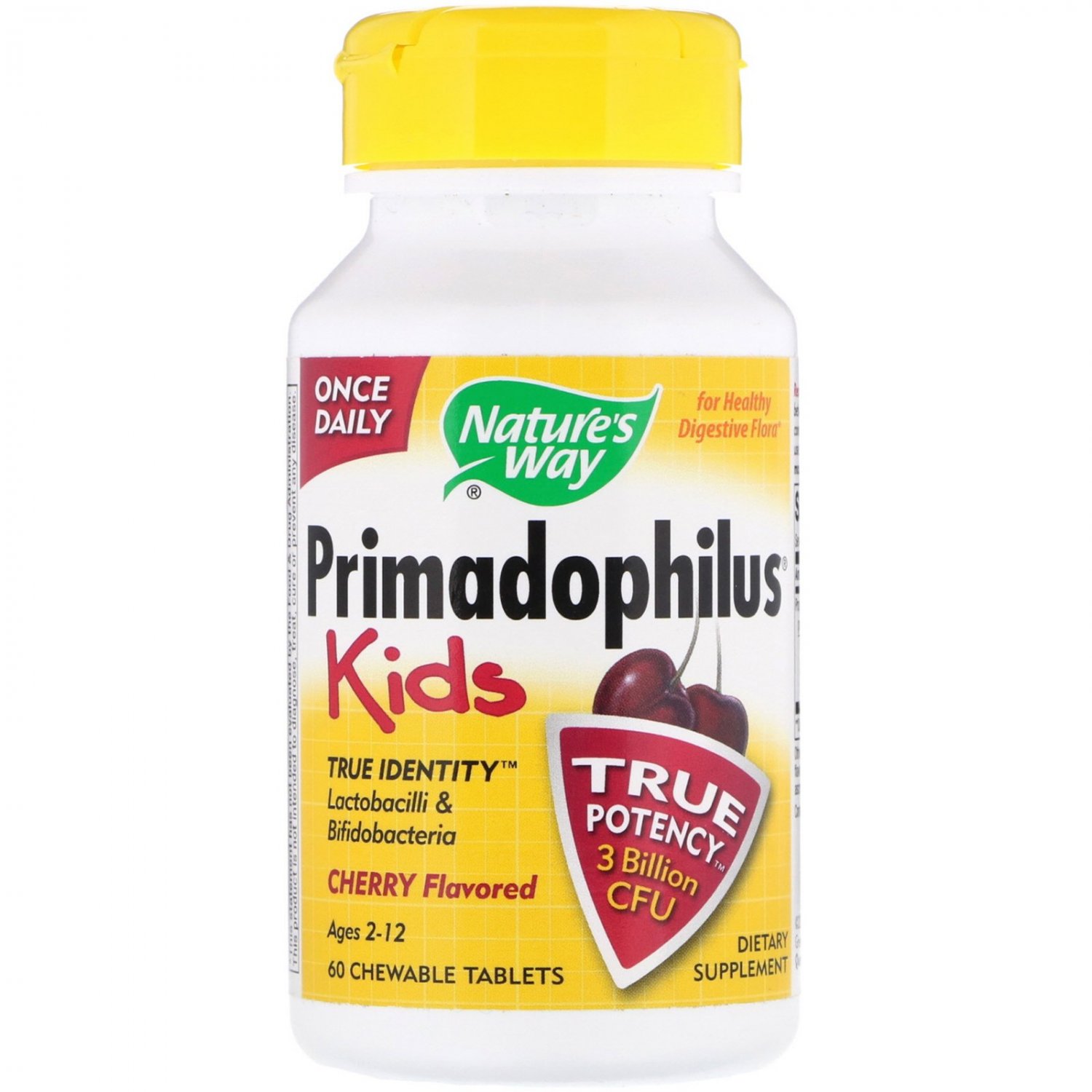 Nature's Way, Primadophilus Kids, Cherry, 60 Chewable Tablets