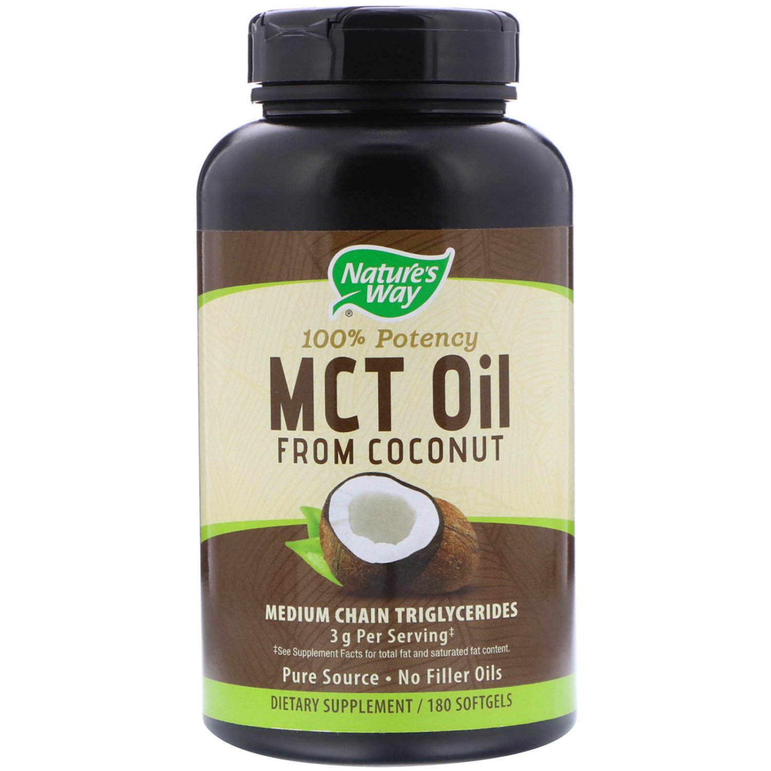 Nature's Way, MCT Oil, From Coconut, 180 Softgels