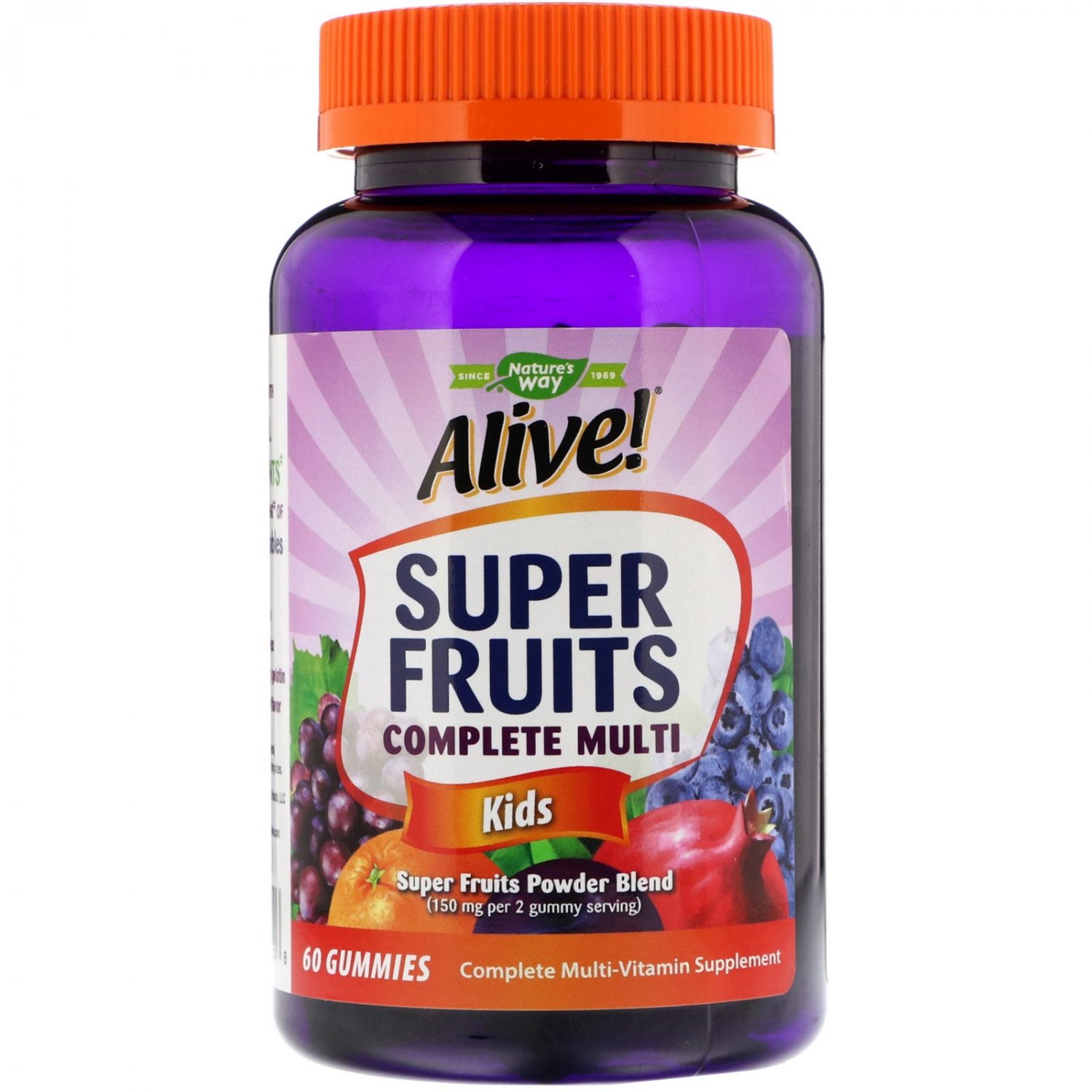 Nature's Way, Alive! Super Fruits Complete Multi, Kids, Pomegranate Cherry, 60 Gummies