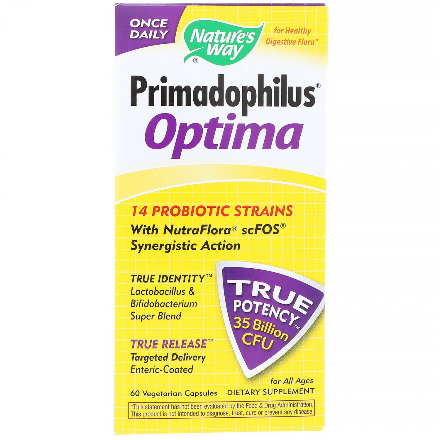 Nature's Way, Primadophilus Optima, For All Ages, 60 Vegetarian Capsules