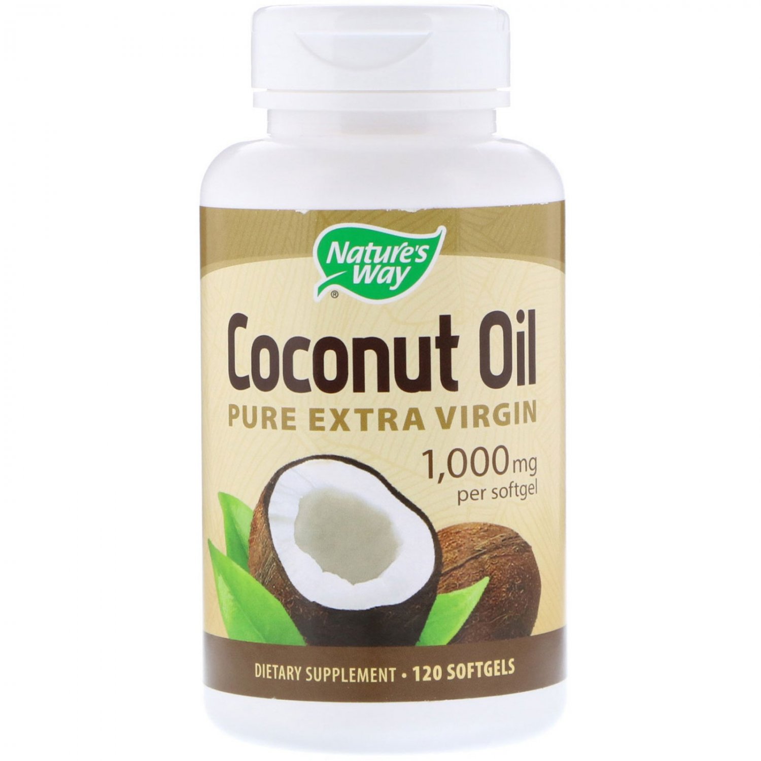 Nature's Way, Coconut Oil, Pure Extra Virgin, 1,000 mg, 120 Softgels