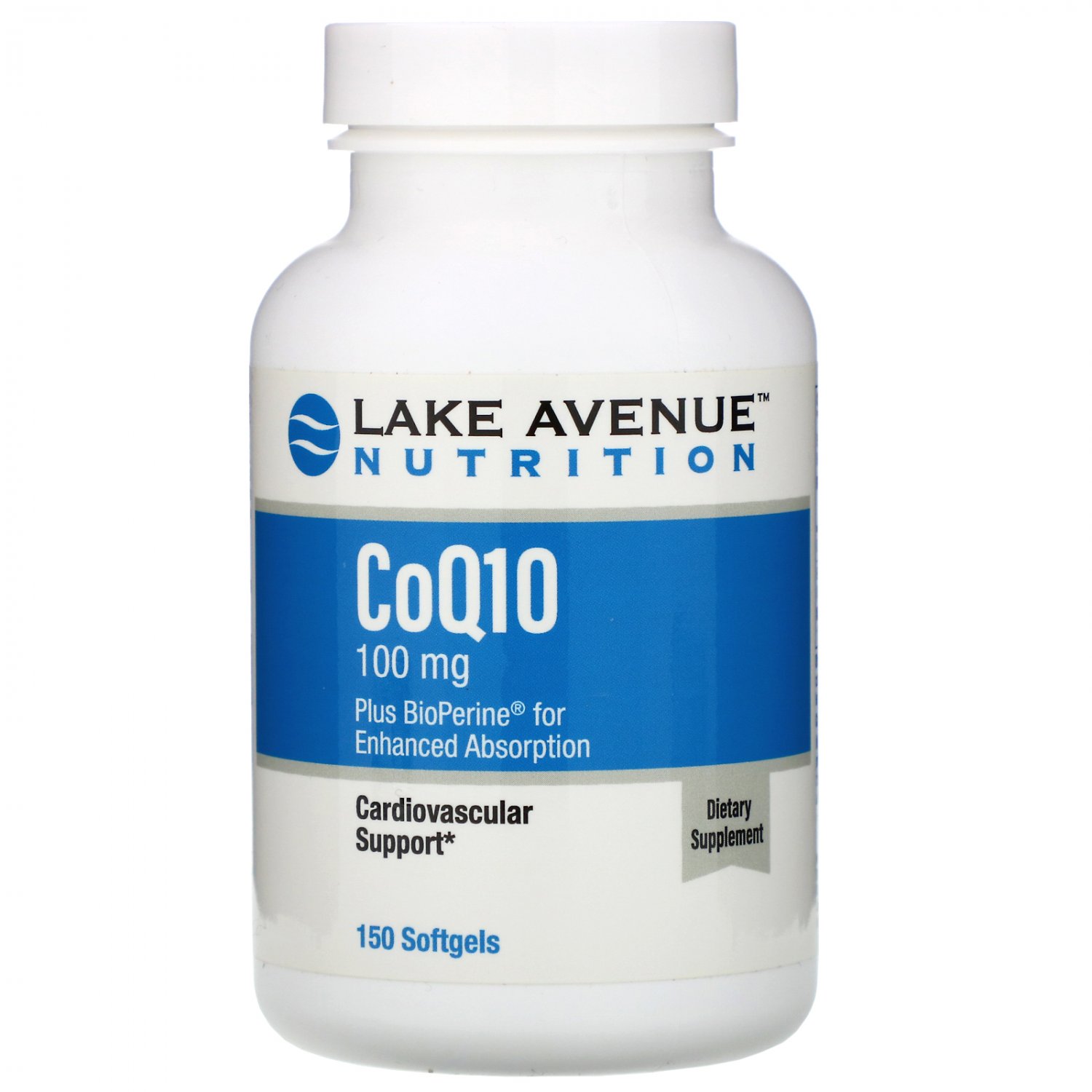Lake Avenue Nutrition, CoQ10 USP with Bioperine, 100 mg, 150 Softgels