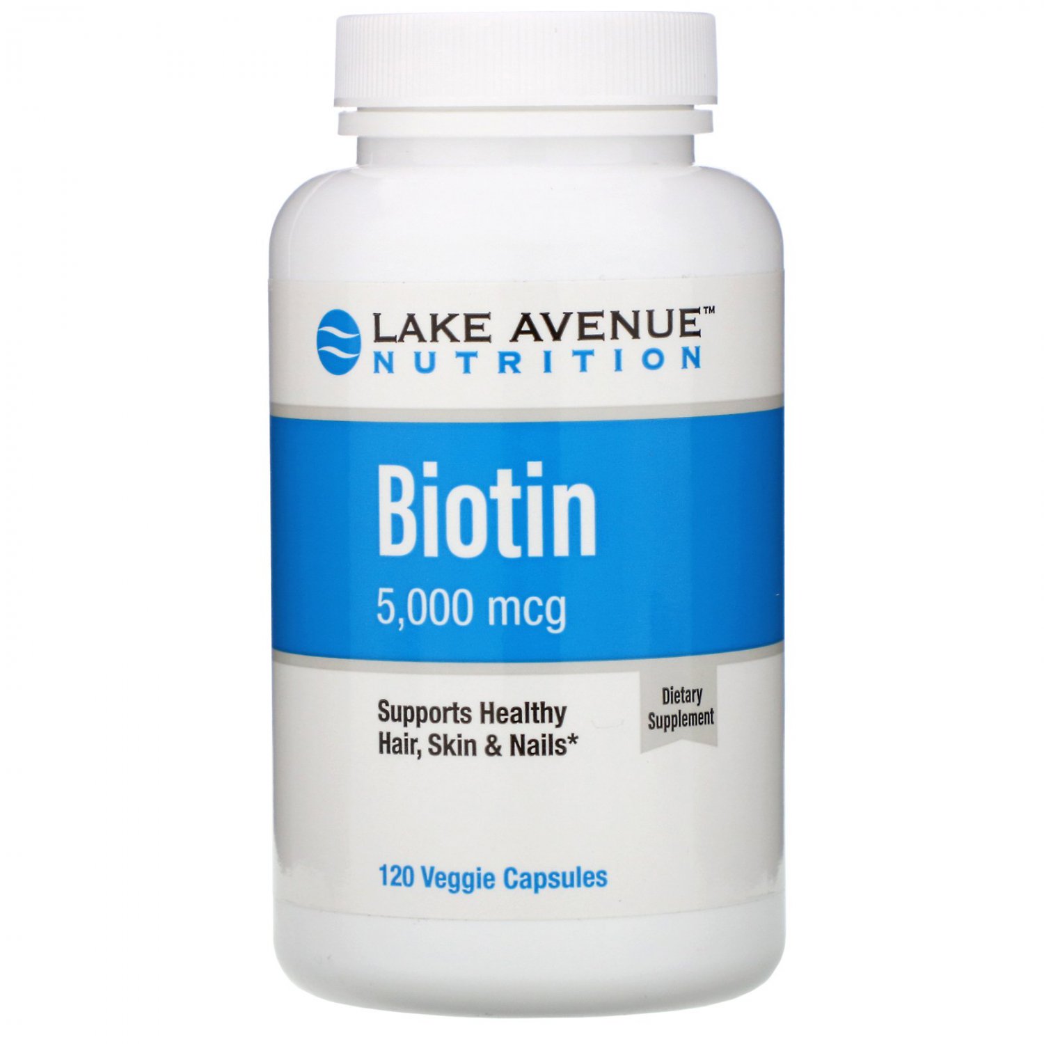 Lake Avenue Nutrition, Biotin, 5,000 mcg, 120 Veggie Capsules